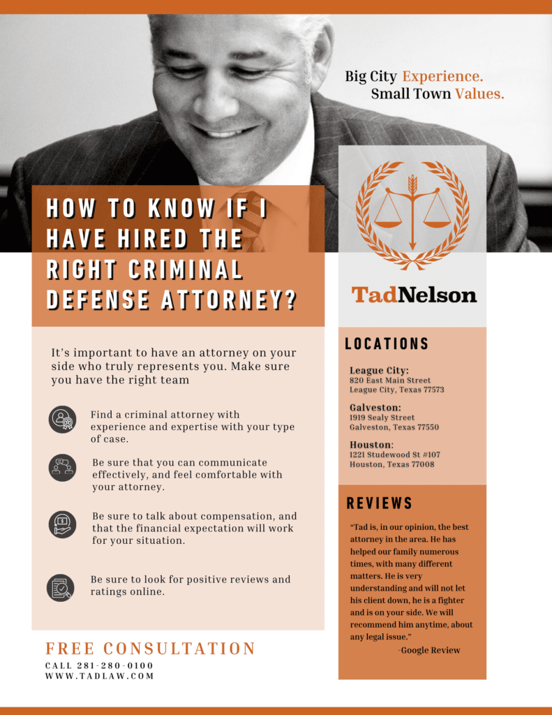 "How to know if I have hired the right criminal defense attorney?" infographic
